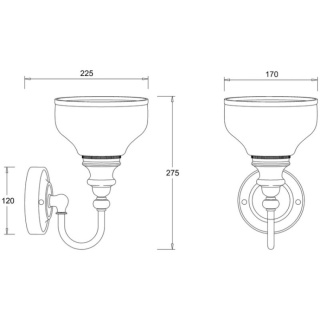 Burlington LED Bathroom Ornate Wall Light with Chrome Base & Opal Glass Shade